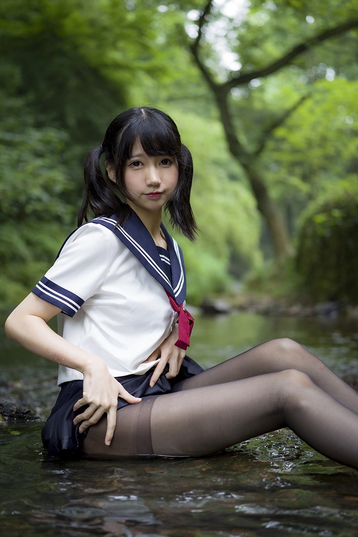激萌学生妹魔物喵黑丝制服野外露出(图28)