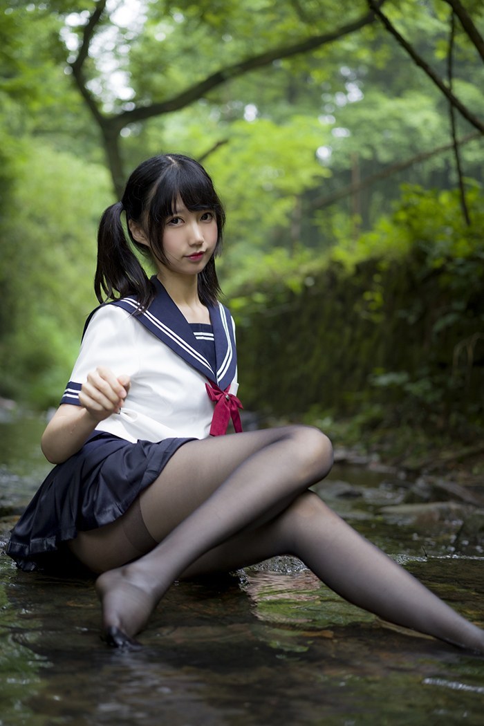 激萌学生妹魔物喵黑丝制服野外露出(图29)