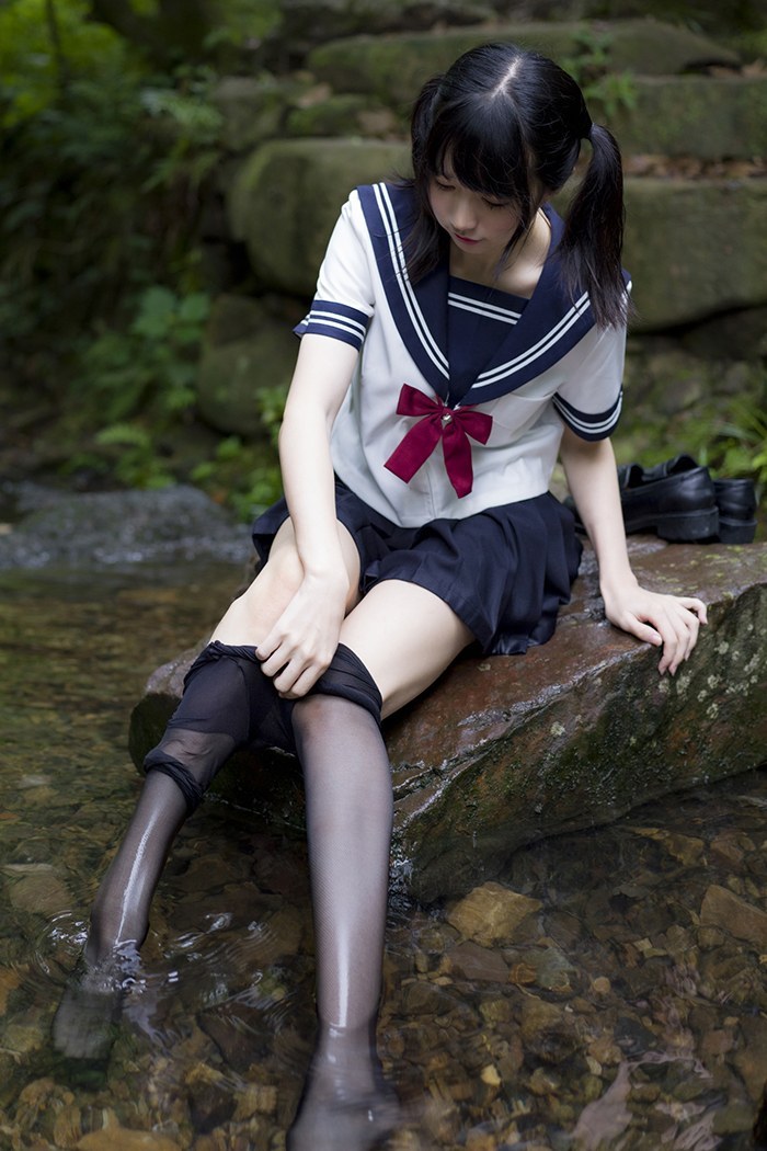 激萌学生妹魔物喵黑丝制服野外露出(图34)