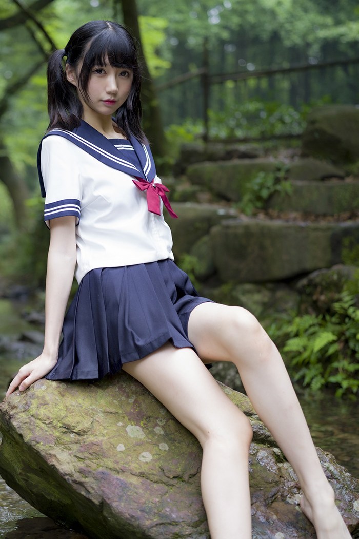 激萌学生妹魔物喵黑丝制服野外露出(图35)