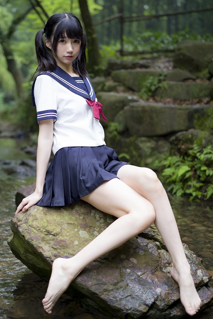 激萌学生妹魔物喵黑丝制服野外露出(图36)