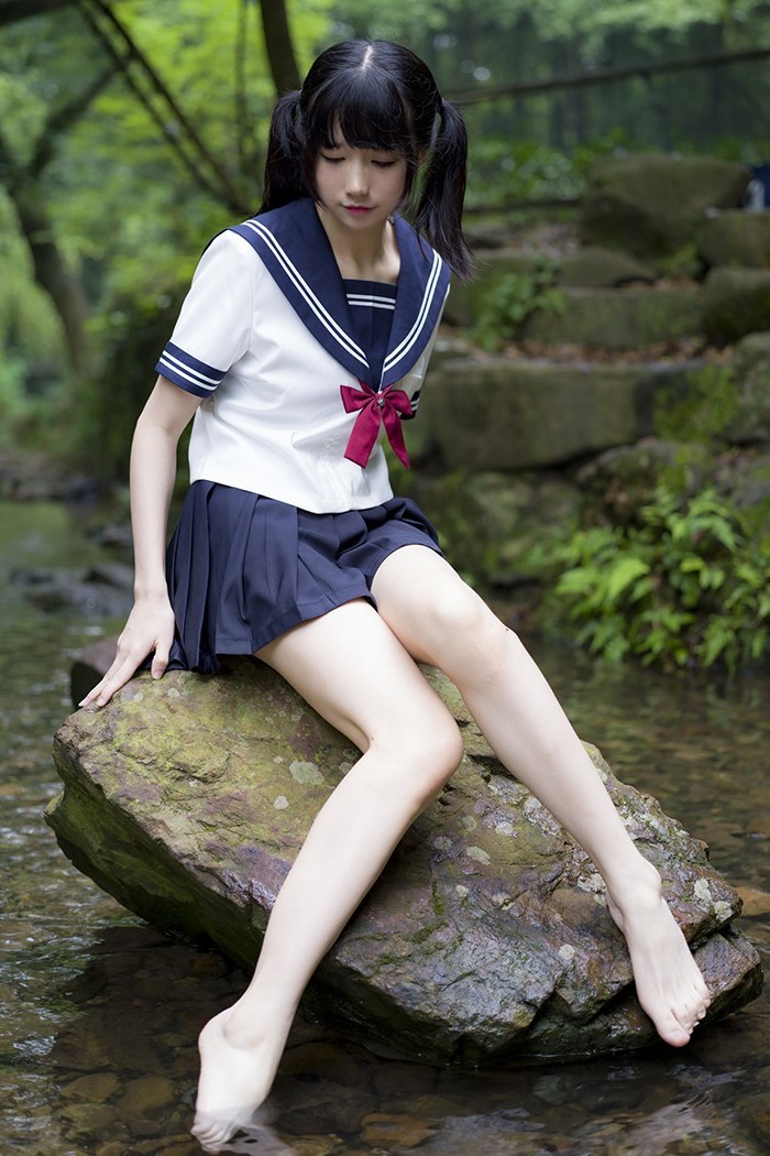 激萌学生妹魔物喵黑丝制服野外露出(图37)