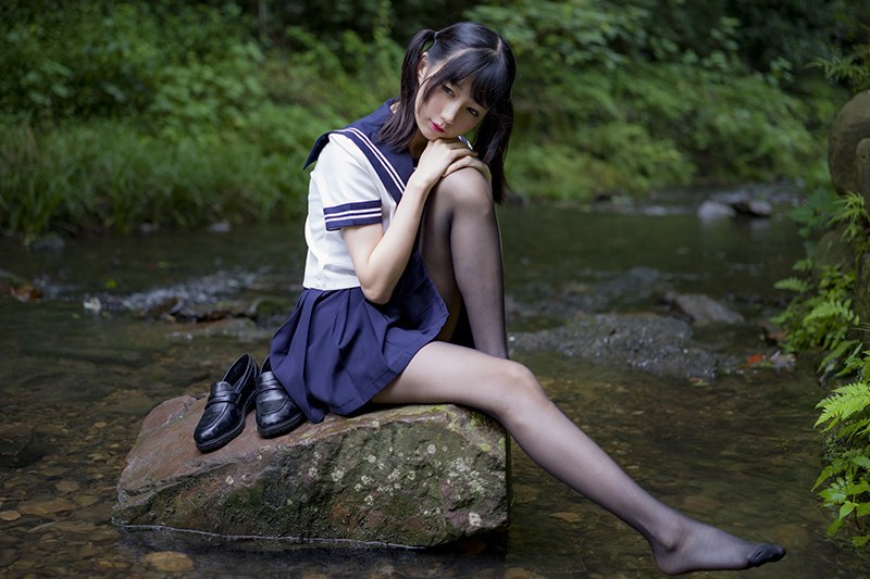 激萌学生妹魔物喵黑丝制服野外露出(图61)