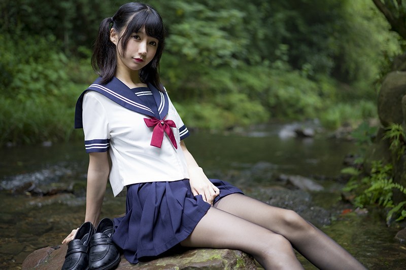 激萌学生妹魔物喵黑丝制服野外露出(图63)