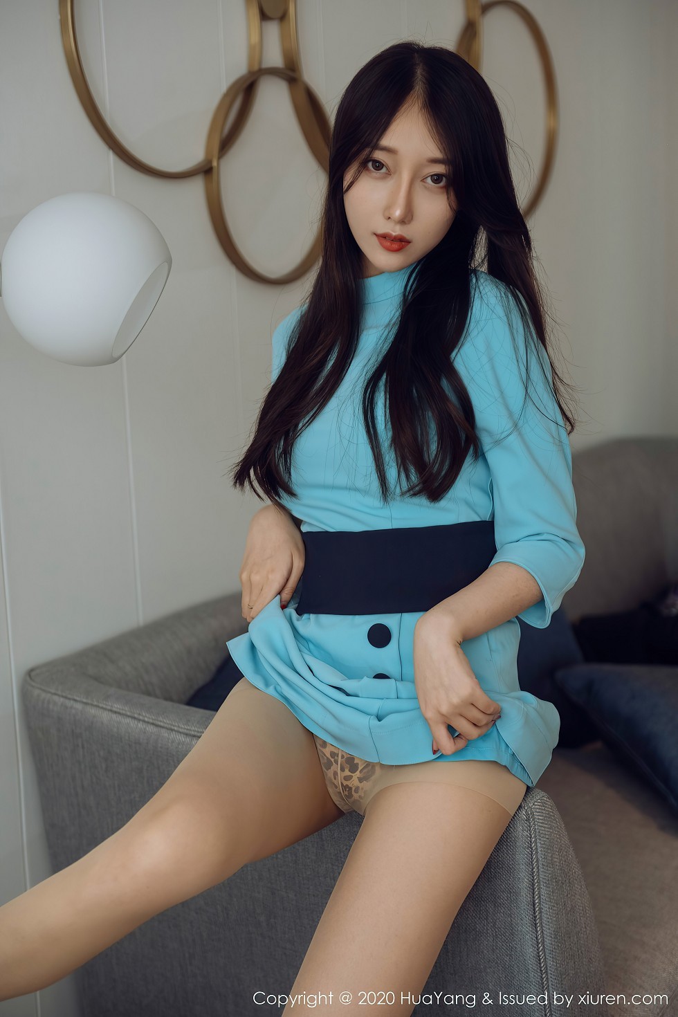[HuaYang花漾]Vol.292_丽质模特玥儿玥er私房性感连身裙配肉丝裤袜豹纹内裤诱惑写真66P