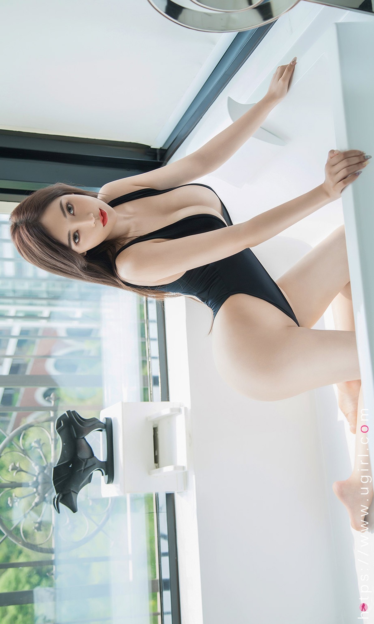 [Ugirls爱尤物]No.1943_嫩模萌汉药baby私房黑色高叉连体内衣秀完美身材豪乳诱惑写真35P