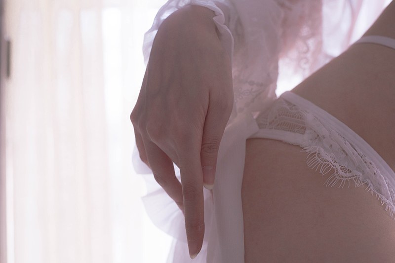 仙女妹妹翎柒蕾丝镂空睡衣隐约露出(图13)