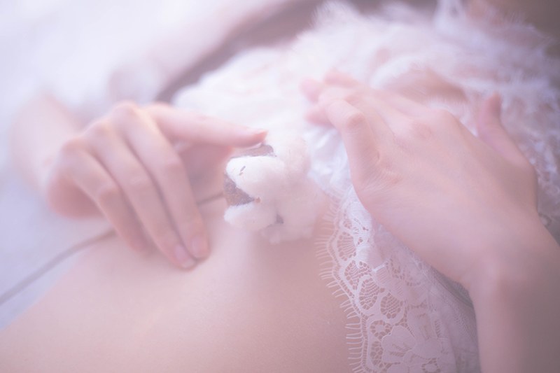 仙女妹妹翎柒蕾丝镂空睡衣隐约露出(图26)