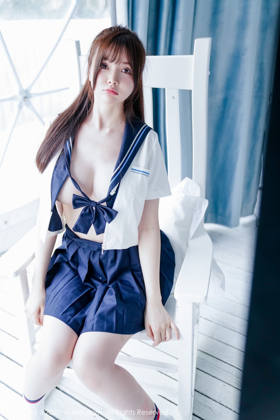 XiuRen第2629期_女神糯美子Mini三亚旅拍经典学生制服主题私房捆绑撩人诱惑写真45P