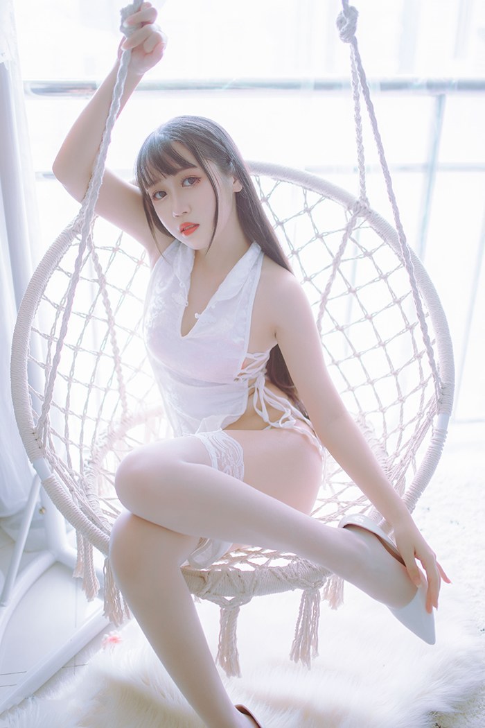 抖娘＆不呆猫的黑白旗袍与丝袜调情(图14)