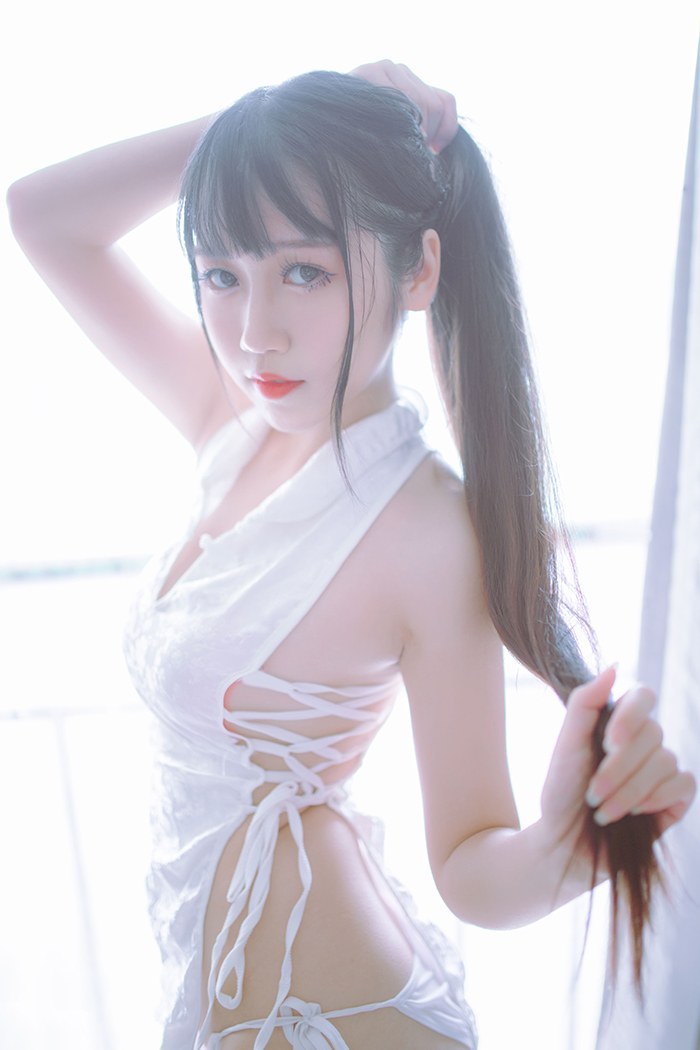 抖娘＆不呆猫的黑白旗袍与丝袜调情(图20)