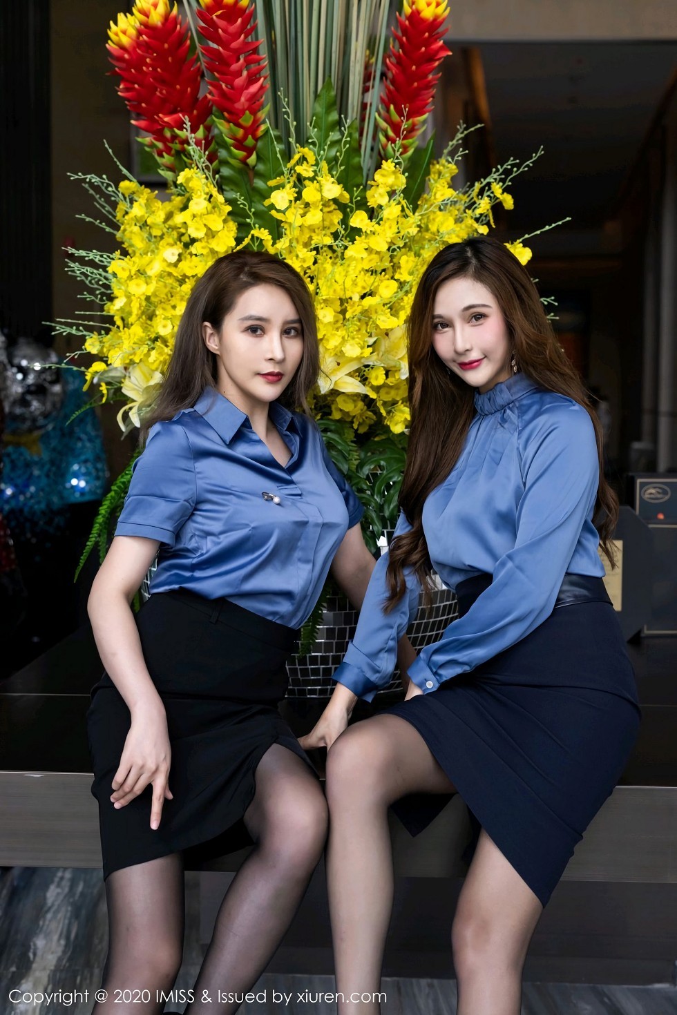 [IMISS爱蜜社]Vol.519_丽质模特Lavinia肉肉＆Jermy典雅OL短裙配黑丝裤袜诱惑写真55P