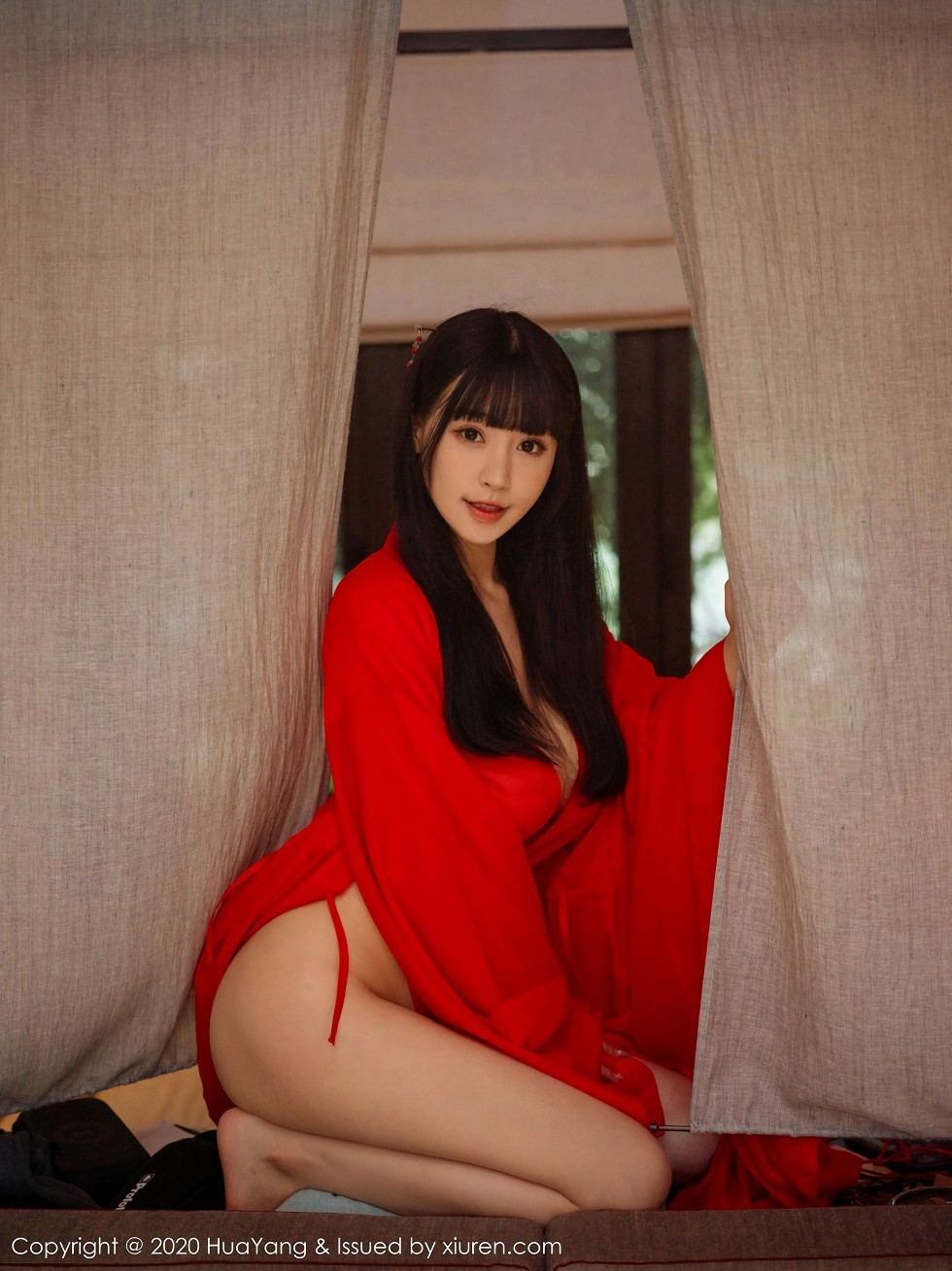 [HuaYang花漾]Vol.310_女神朱可儿Flower杭州旅拍鲜红古典长裙包裹火辣胴体诱惑写真70P