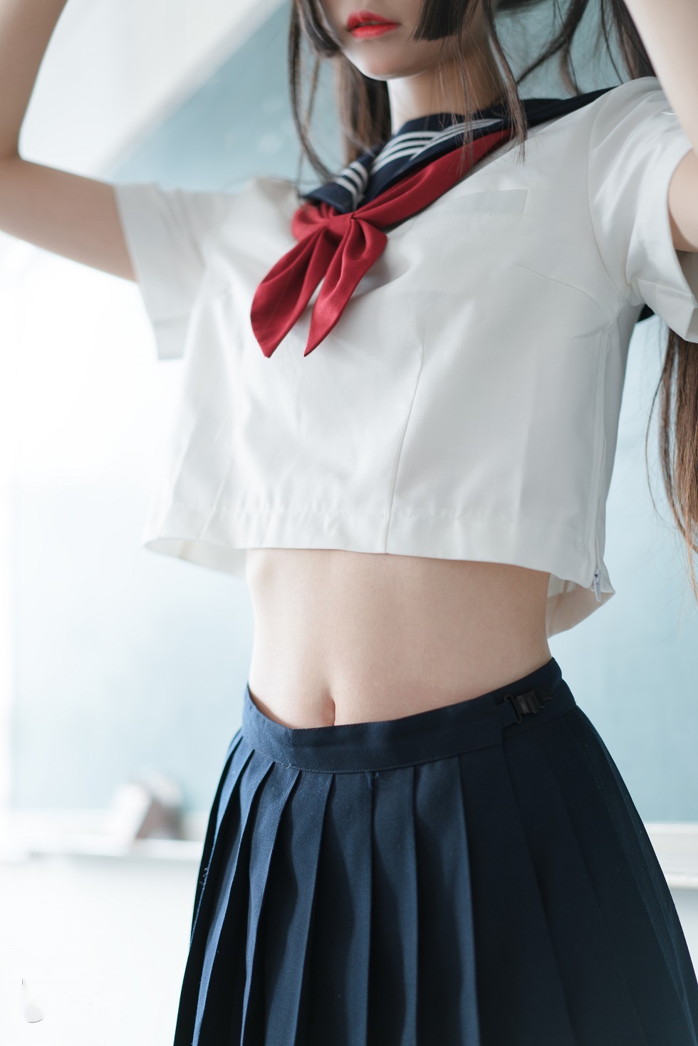 [喵糖映画]JKL.022_JK制服美女教室里性感短裙配黑丝裤袜秀美腿撩人诱惑写真39P