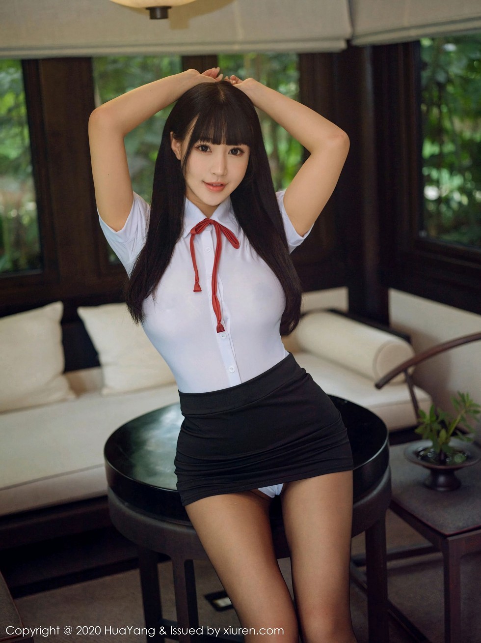 [HuaYang花漾]Vol.318_女神朱可儿Flower西双版纳旅拍性感白衬衣配黑丝裤袜诱惑写真58P