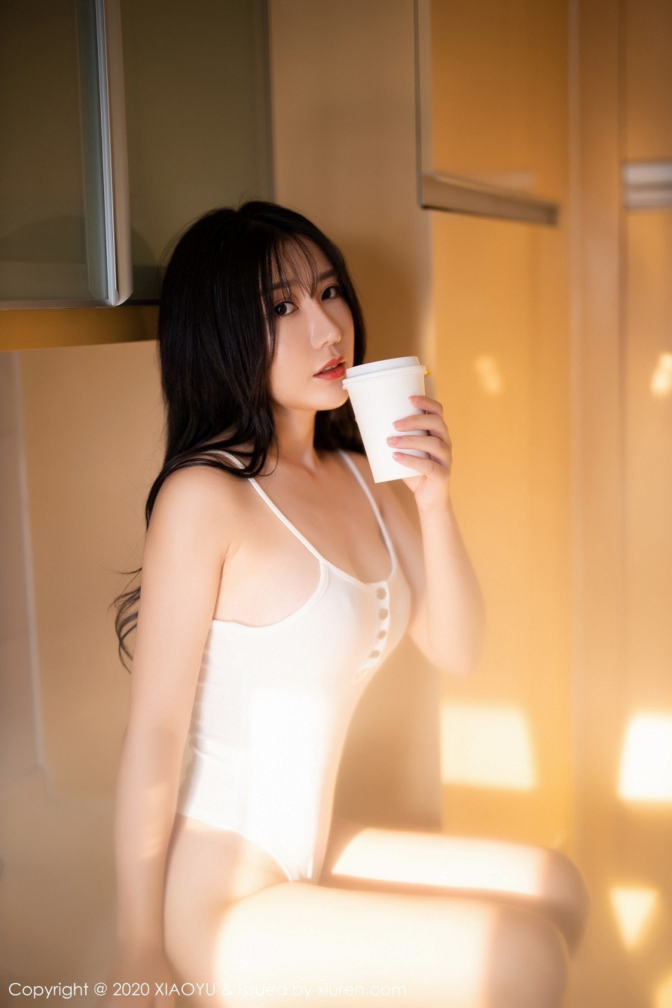[XiaoYu画语界]Vol.406_嫩模陈梦babe私房白色日系吊带秀完美身材光滑诱人写真76P