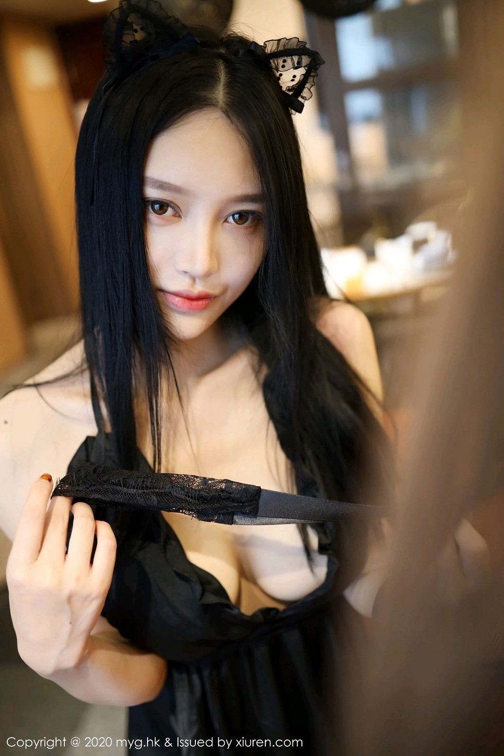 [MyGirl美媛馆]Vol.457_女神唐琪儿神秘蒙面主题黑色低胸连身裙秀白嫩豪乳诱惑写真113P