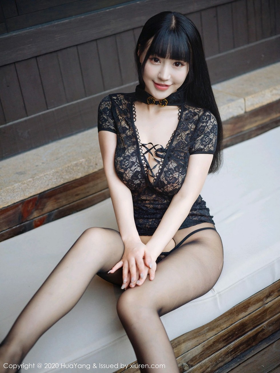 [HuaYang花漾]Vol.324_女神朱可儿Flower杭州旅拍开档黑丝裤袜秀翘臀极致诱惑写真52P