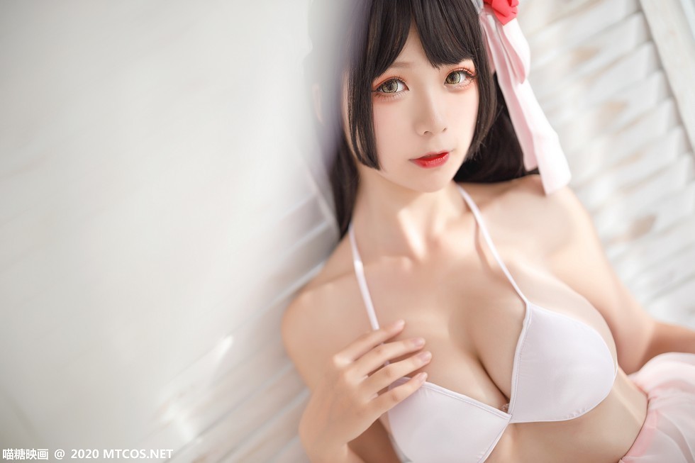 [喵糖映画]YML.004_粉色睡衣美女私房性感白色三点式内衣秀完美身材迷人诱惑写真20P