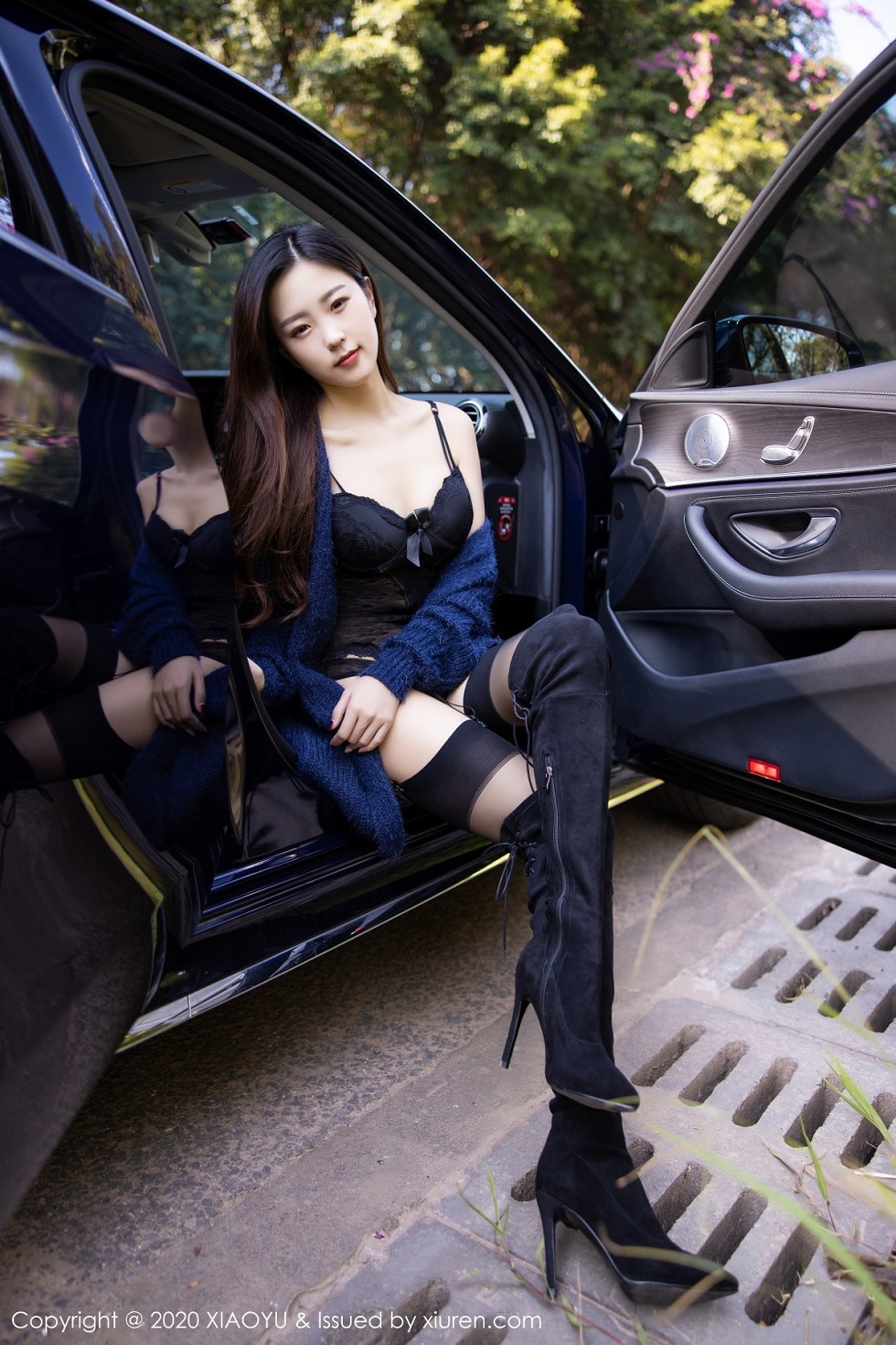 [XiaoYu画语界]Vol.422_嫩模杨紫嫣Cynthia户外车拍主题情趣内衣配黑丝吊袜诱惑写真72P
