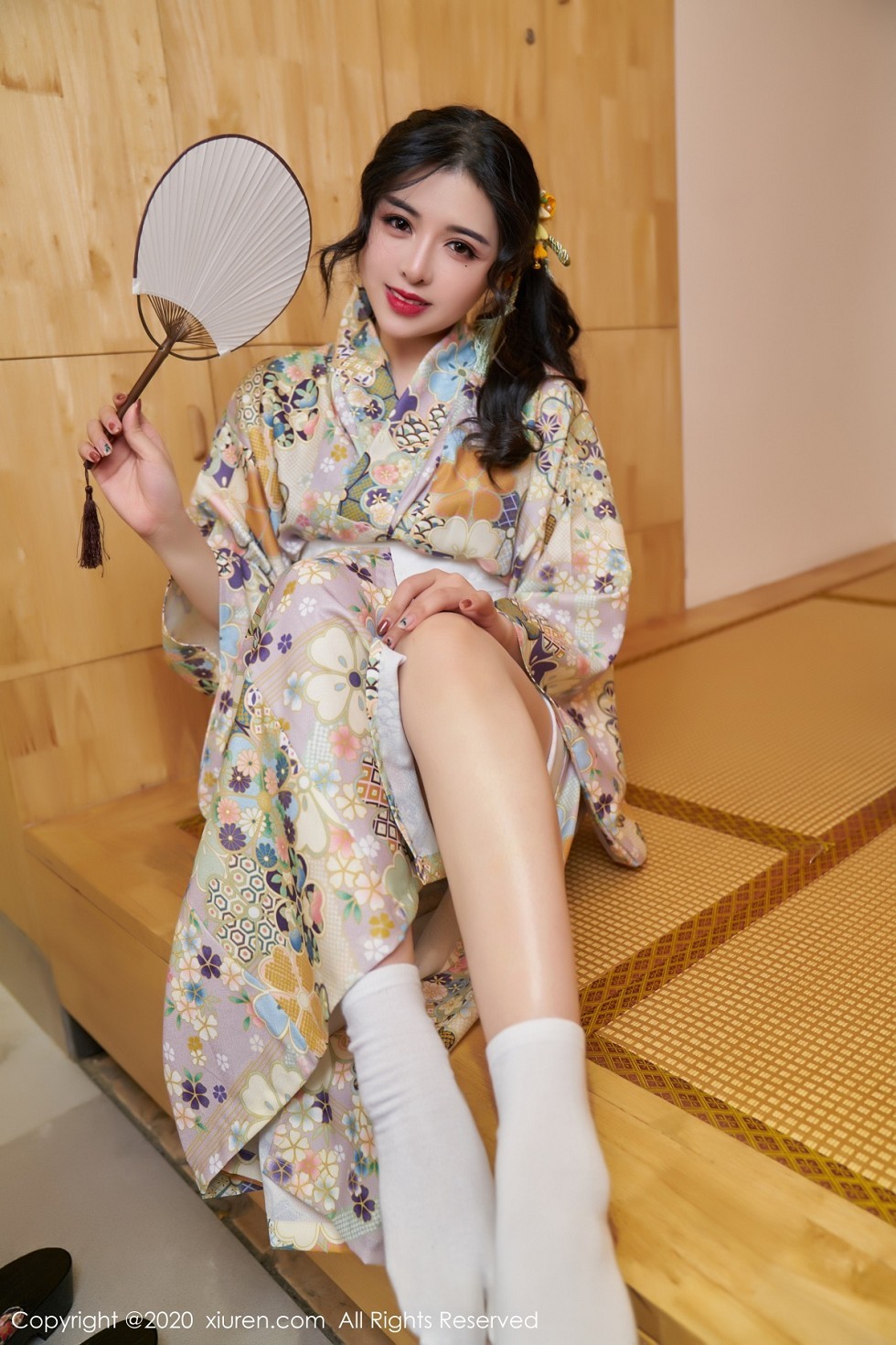 XiuRen第2853期_嫩模韩静安私房花色性感和服半撩露白嫩翘臀美腿完美诱惑写真65P