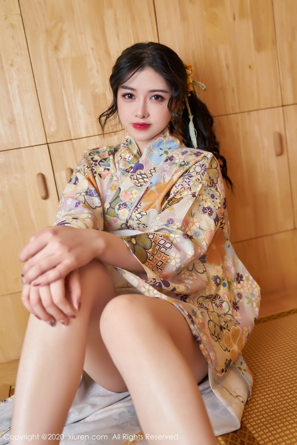 XiuRen第2853期_嫩模韩静安私房花色性感和服半撩露白嫩翘臀美腿完美诱惑写真65P
