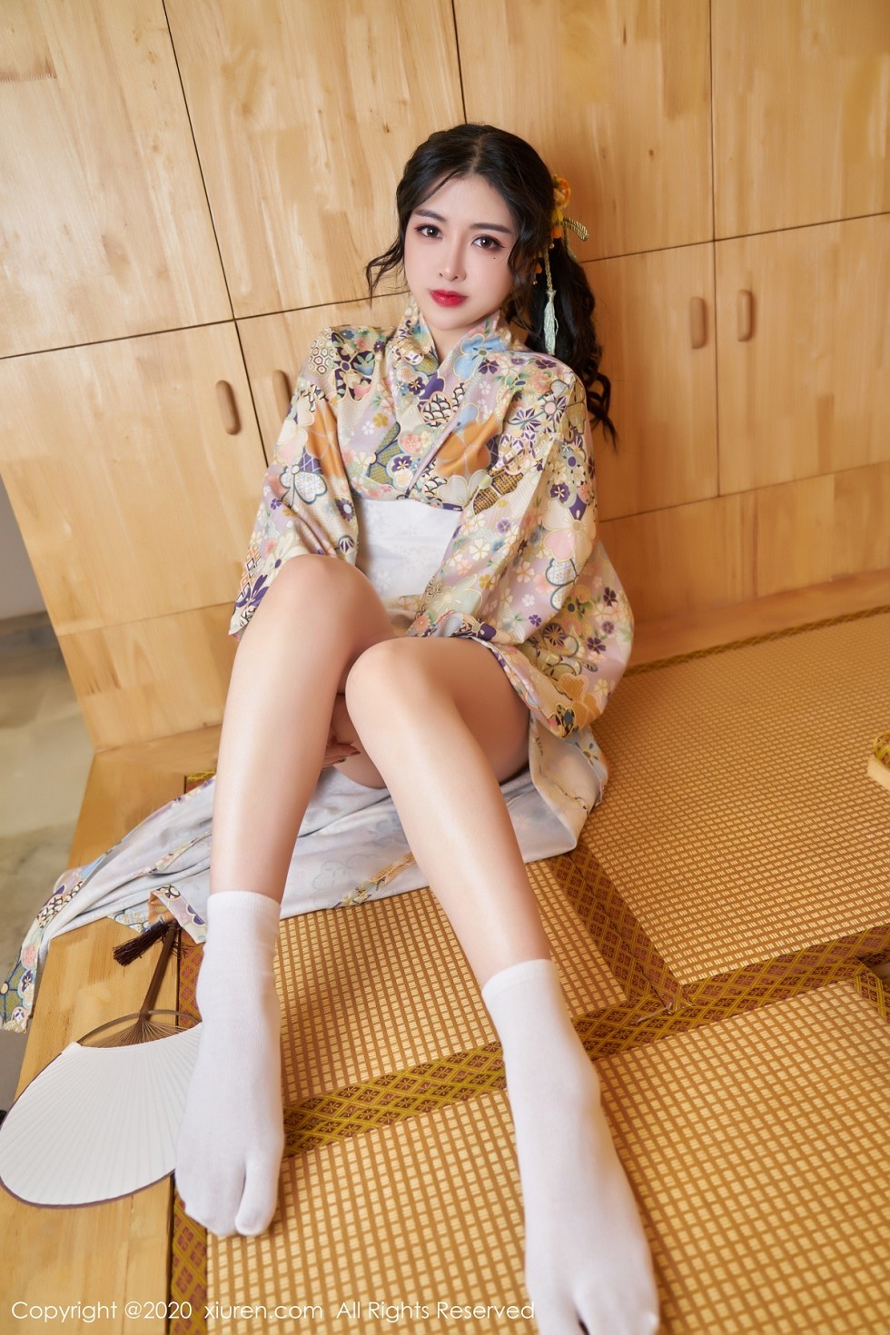 XiuRen第2853期_嫩模韩静安私房花色性感和服半撩露白嫩翘臀美腿完美诱惑写真65P