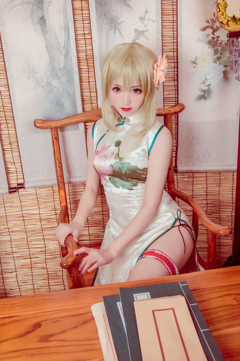 网络美女__KETTOE-V家GUMI旗袍+王者荣耀妲己主题秀完美身材性感写真16P