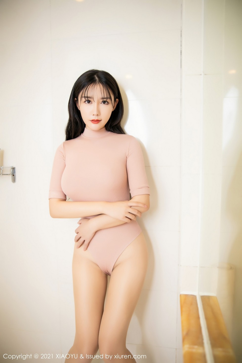 [XiaoYu画语界]Vol.456_嫩模陈梦babe黑色典雅旗袍配无内黑丝裤袜撩人诱惑写真100P