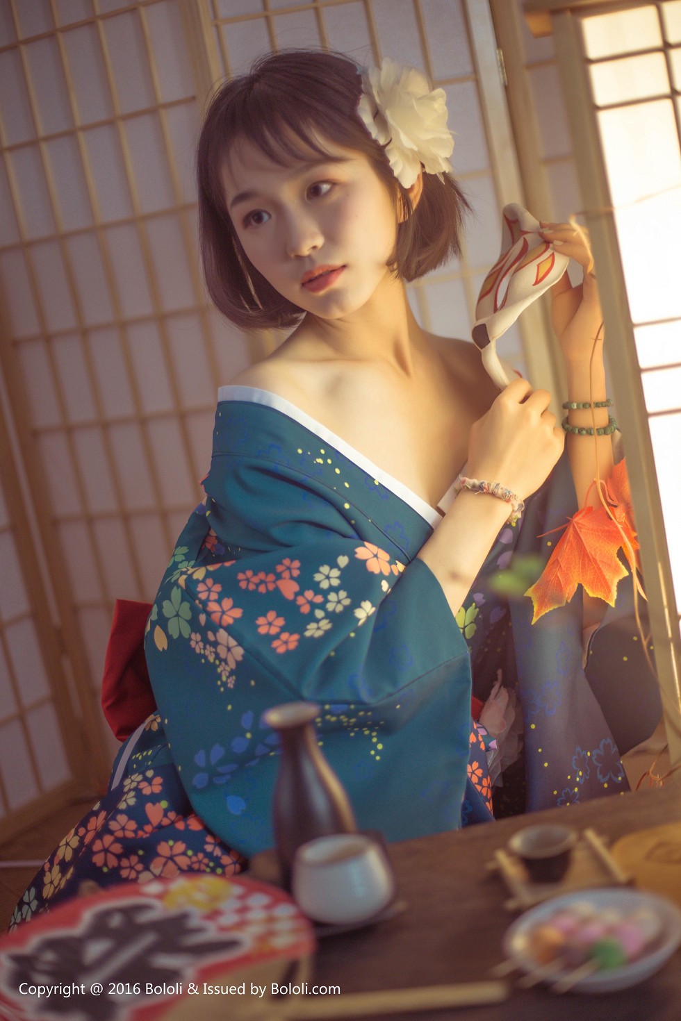 [BoLoli波萝社新刊]Vol.132_气质美女库库居家日系和服半露酥胸性感迷人写真34P