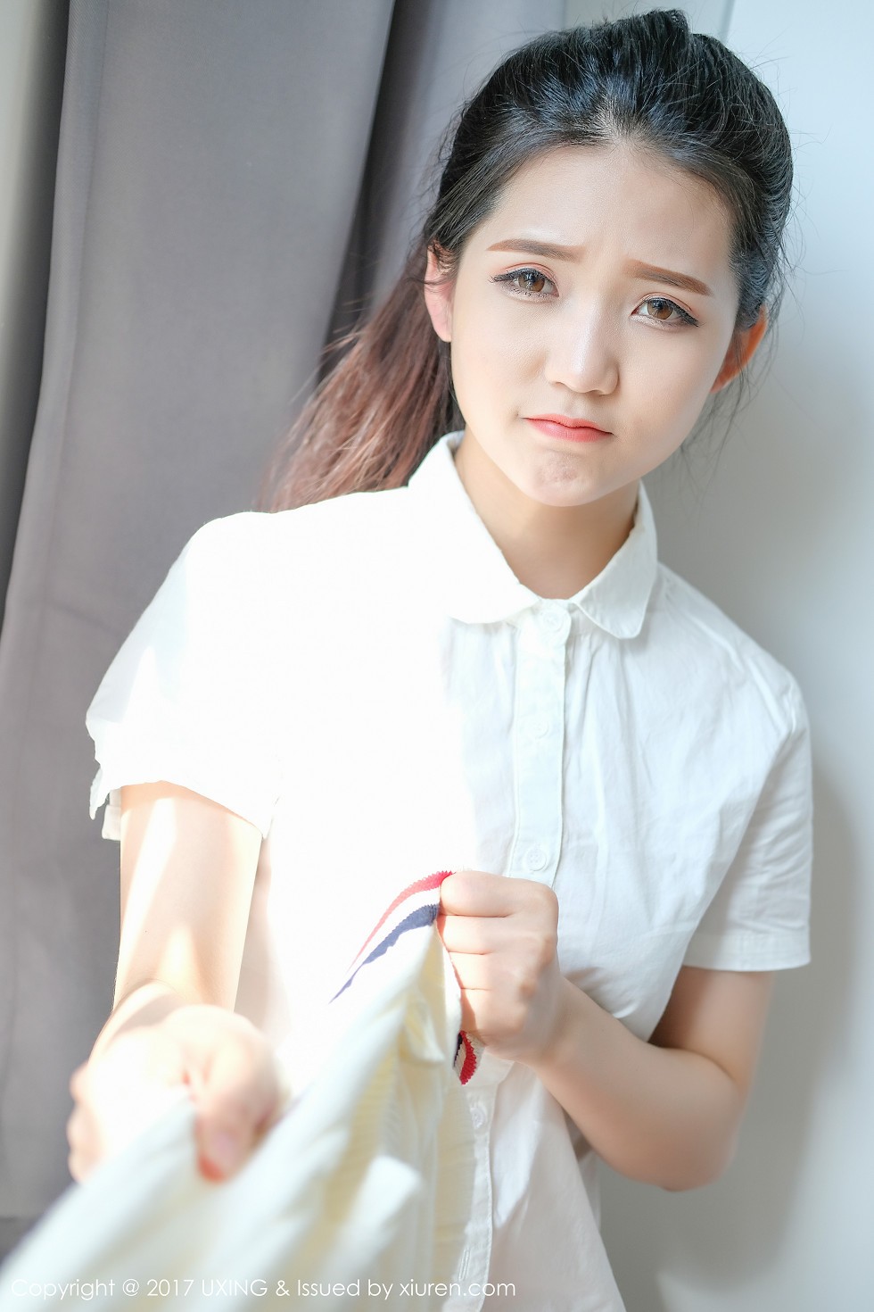 [UXING优星馆]Vol.056_嫩模可爱的小叶子清纯学生装+居家性感内衣秀美胸写真38P
