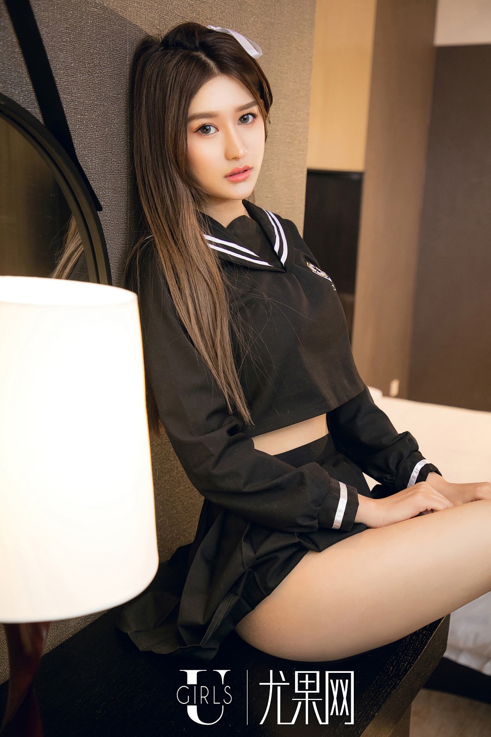 [Ugirls尤果网]U411_嫩模欣怡学生装撩衣露半球+浴缸里白色薄纱露豪乳诱惑写真65P