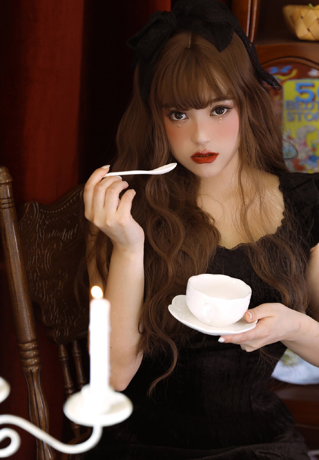 暗黑红唇万圣节青春美女性感cos