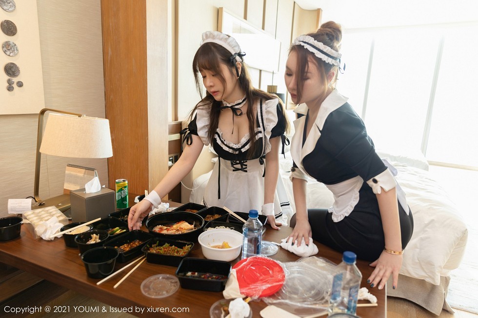[YouMi尤蜜荟]Vol.600_女神Egg-尤妮丝＆王雨纯双生花主题性感女仆装撩人诱惑写真88P