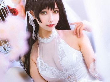 Vol.345_猫女郎美少女私人白色薄纱配吊带蕾丝袜秀完美身材骚扰写真20P