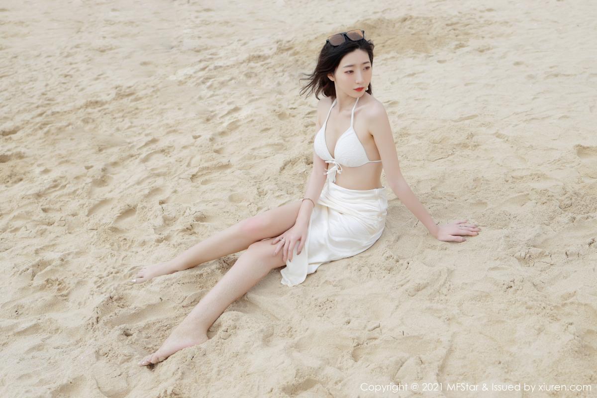 jpxgyw.com[MFStar模范学院]Vol.464_嫩模安琪Yee三亚旅拍海边沙滩白色比基尼秀完美身材诱惑写真51P