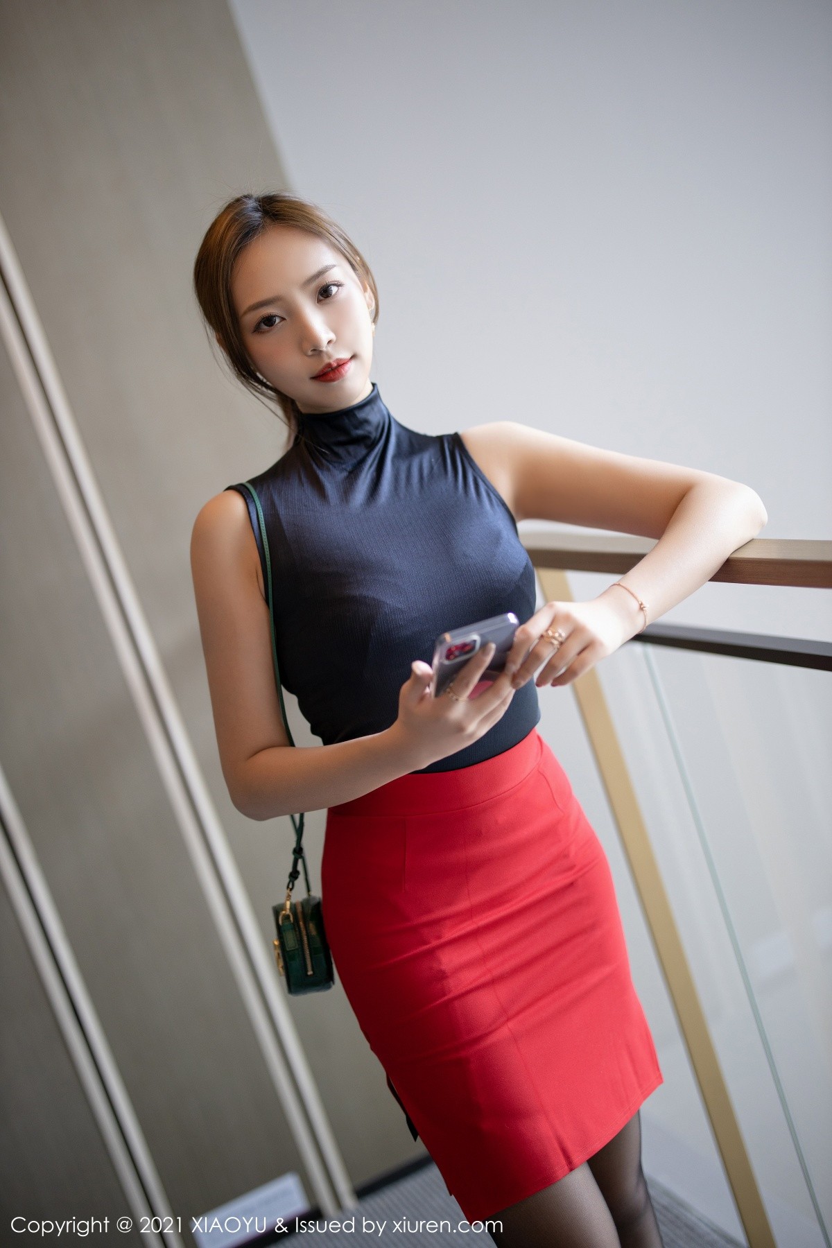 jpxgmn.cc[XiaoYu画语界]Vol.491_嫩模郑颖姗Bev经典都市OL制服配黑丝吊袜秀翘臀撩人诱惑写真75P