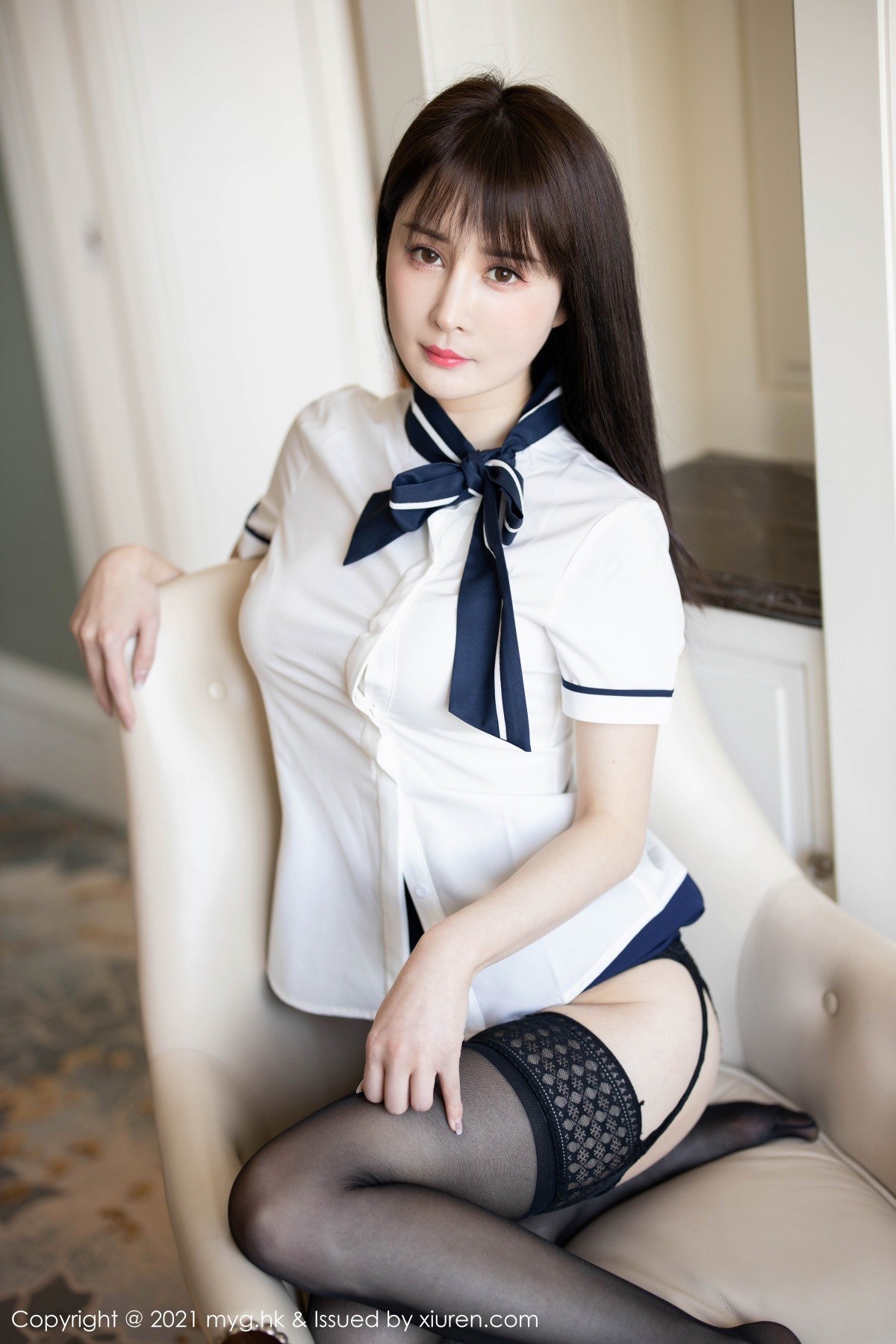 jpxgmn.cc[MyGirl美媛馆]Vol.505_嫩模蔡文钰Abby白衬衫配黑短裙黑丝吊袜秀丰满身材诱惑写真67P