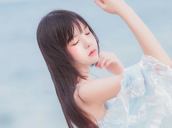 Vol.380_长发美少女海边清纯吊带长裙随风飘逸清爽迷人写真20P