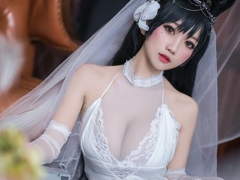 Vol.381_美少女花嫁cos主题白色透视婚纱配蕾丝吊袜秀火辣身材骚扰写真23P