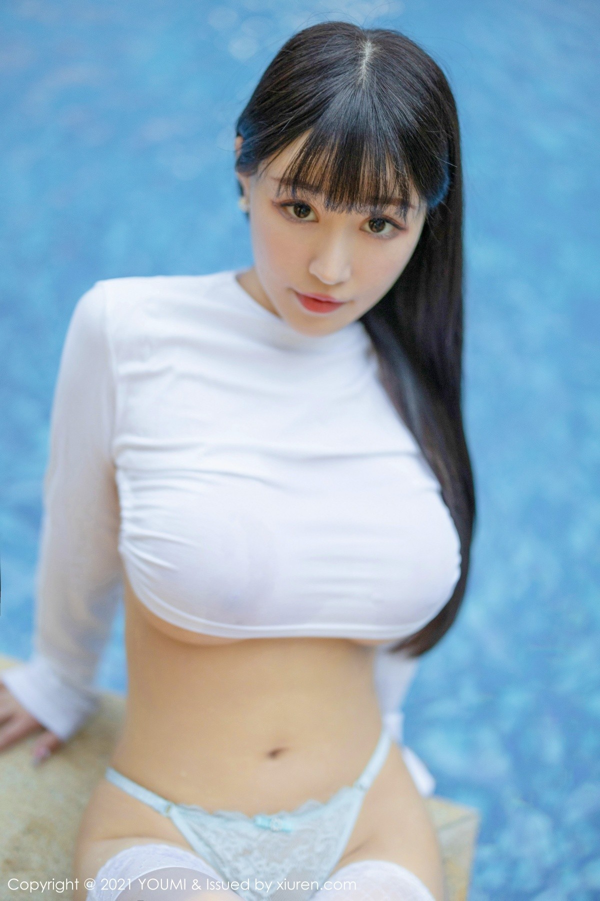 jpxgmn.cc[YouMi尤蜜荟]Vol.633_女神朱可儿Flower三亚旅拍泳池蕾丝内衣湿身秀豪乳诱惑写真53P