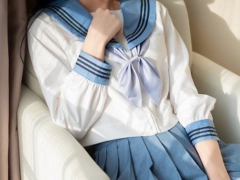 Vol.399_JK工作服少女清晨阳光主题性感百褶裙下白色腿袜秀美腿骚扰写真29P