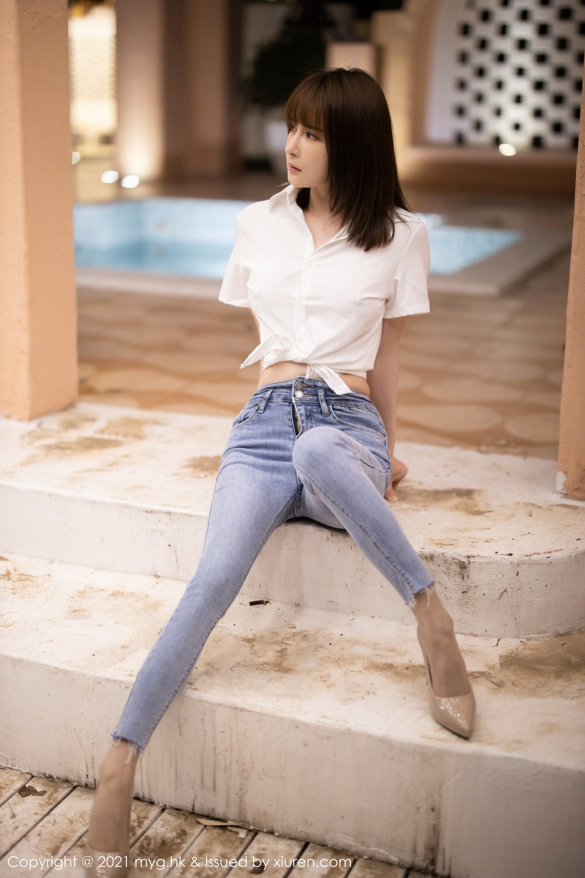 jpxgmn.cc[MyGirl美媛馆]Vol.540_嫩模蔡文钰Abby江浙沪旅拍性感内衣配无内肉丝秀翘臀诱惑写真56P
