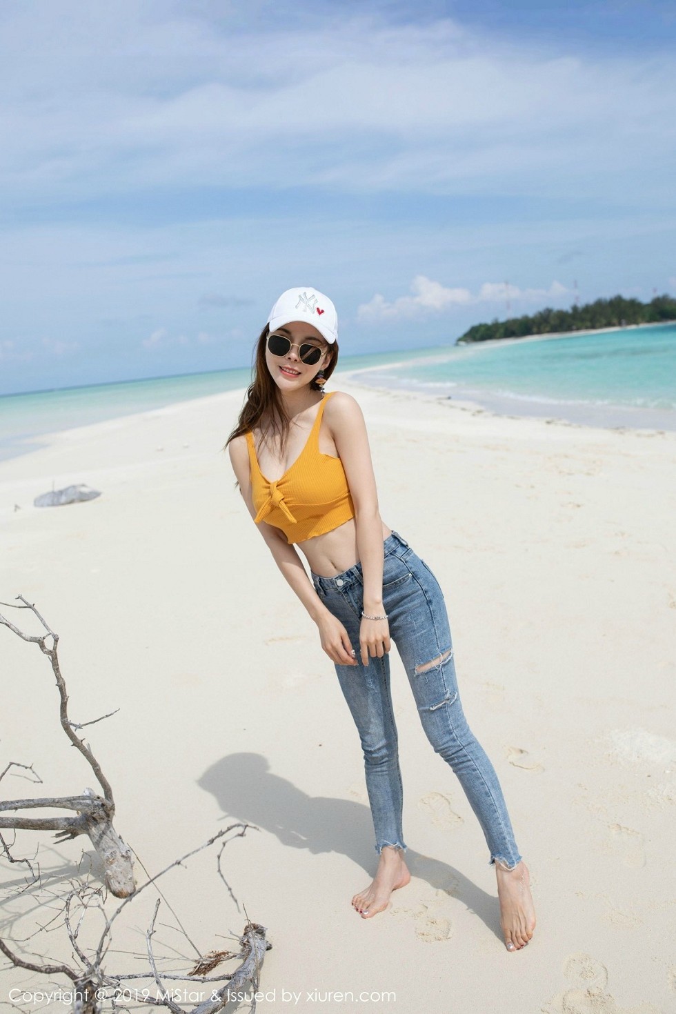 Jpxgyw.com[MiStar魅妍社]Vol.299_嫩模沈佳熹仙本那旅拍户外性感内衣配牛仔裤完美诱惑写真40P
