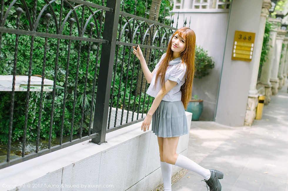 Jpxgyw.com[Tukmo兔几盟]Vol.094_嫩模赵乃莹性感学生装及成熟红色连身裙清爽迷人写真33P