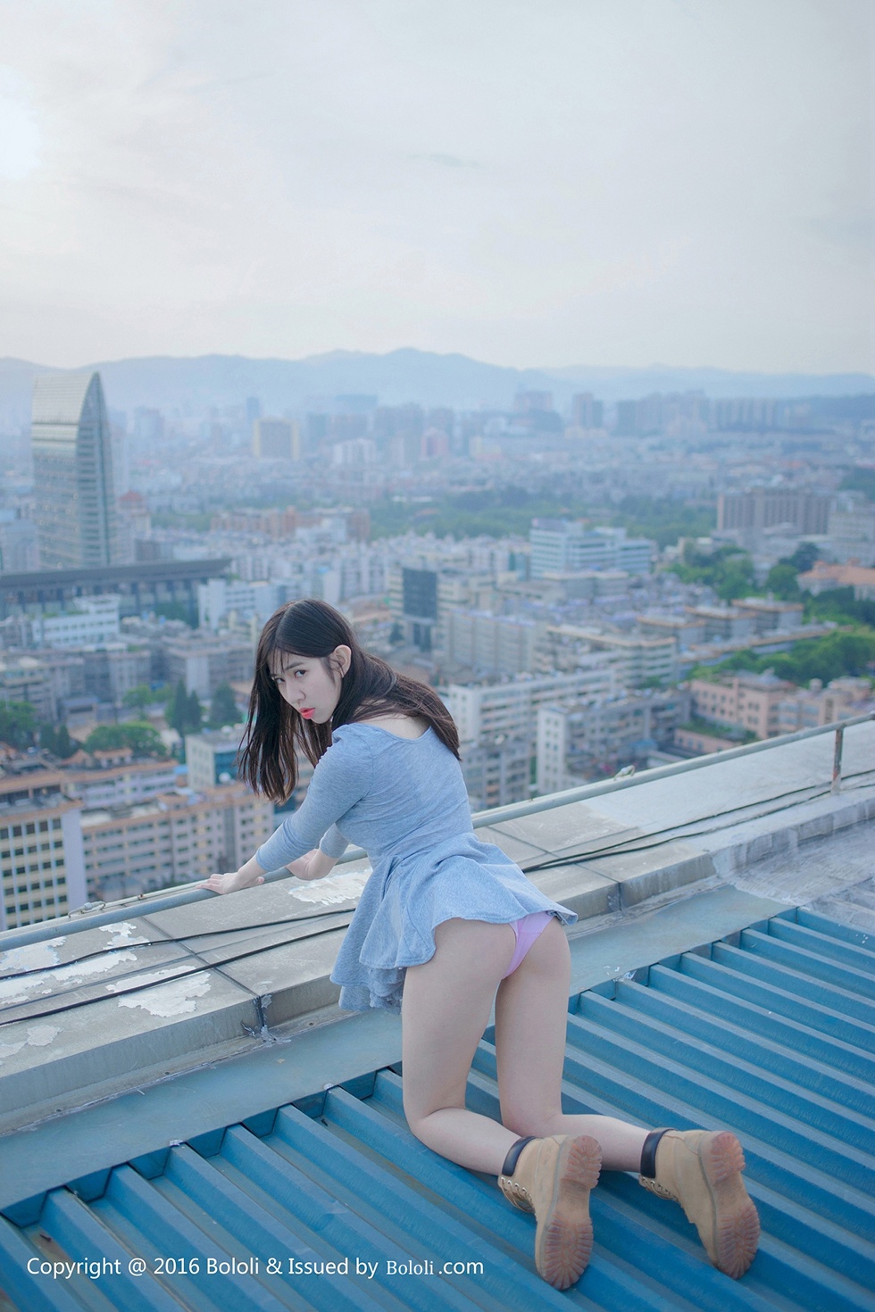 Jpxgyw.com[BoLoli波萝社新刊]Vol.103_新人嫩模郁郁灰色连衣裙半撩秀粉色内裤妩媚诱惑写真40P