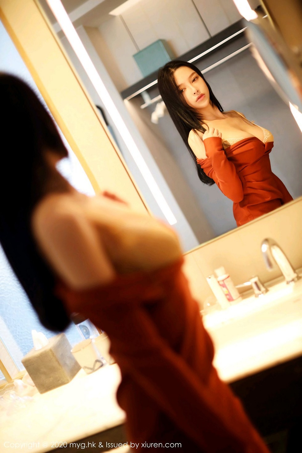 Jpxgyw.com_[MyGirl美媛馆]Vol.466_女神唐琪儿私房脱猩红连身裙露性感内衣蕾丝吊袜诱惑写真45P