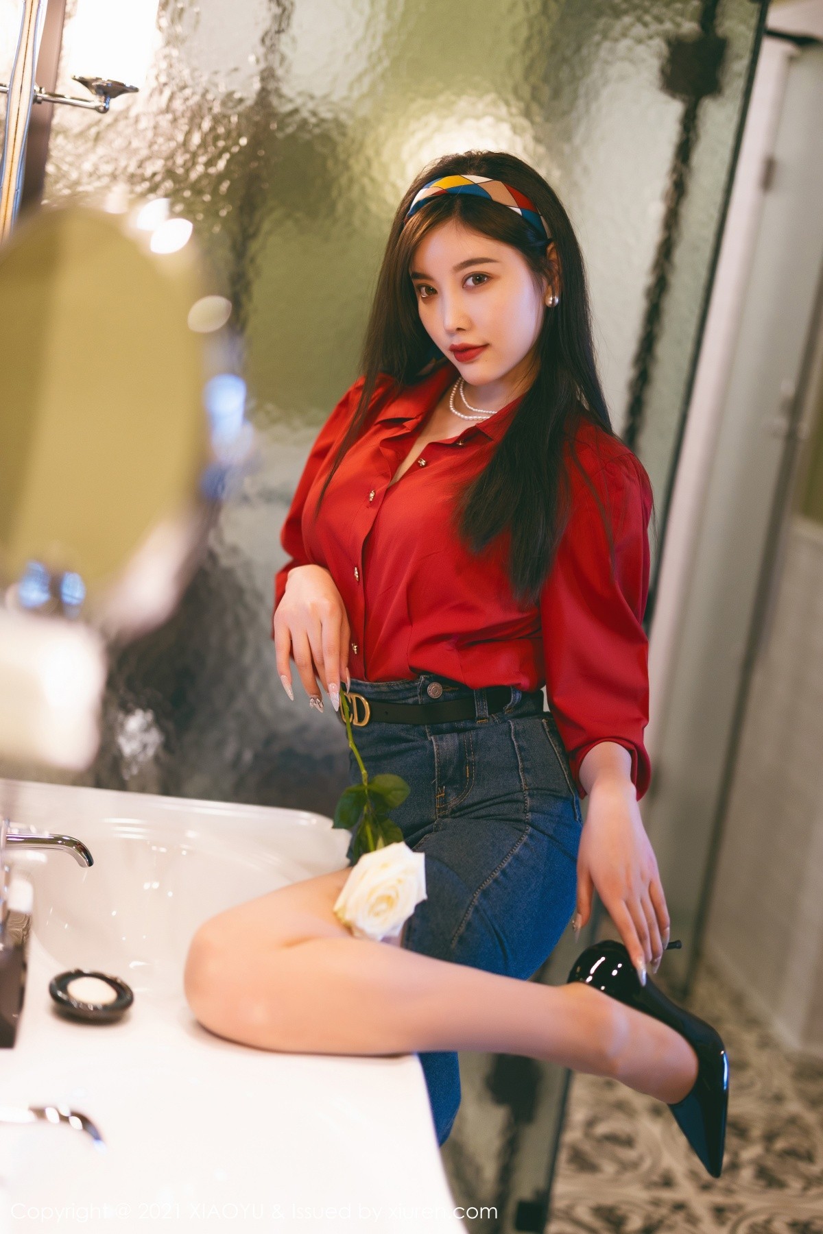 Jpxgyw.com_[XiaoYu画语界]Vol.618_模特杨晨晨Yome民国风主题红衬衫配牛仔裙秀完美身材诱惑写真61P