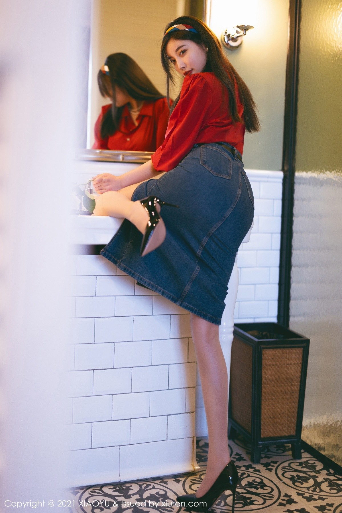 Jpxgyw.com_[XiaoYu画语界]Vol.618_模特杨晨晨Yome民国风主题红衬衫配牛仔裙秀完美身材诱惑写真61P