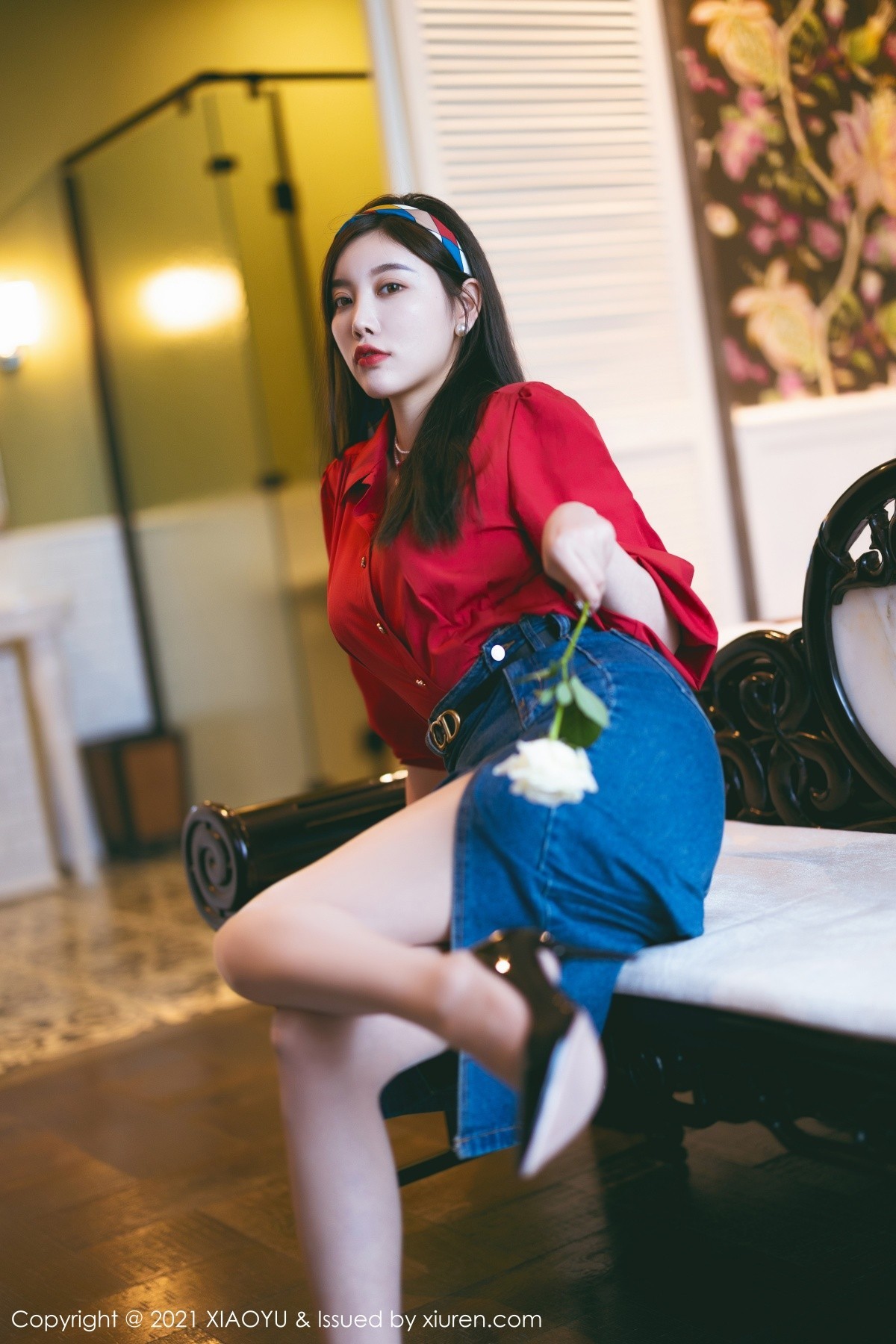 Jpxgyw.com_[XiaoYu画语界]Vol.618_模特杨晨晨Yome民国风主题红衬衫配牛仔裙秀完美身材诱惑写真61P
